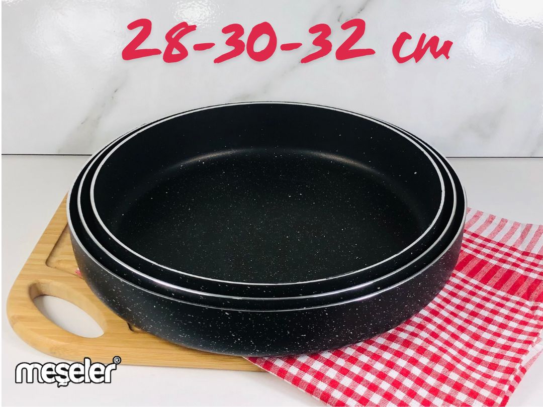 Granit Fırın Tepsisi 3 Lü Set 28 cm - 30 cm -32 cm