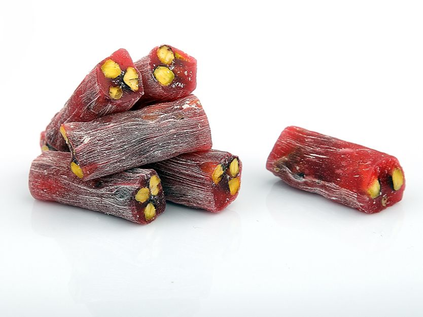 Turkish delight with pomegranate flavored pistachio wick
